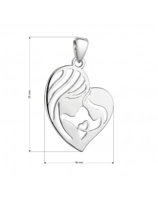 Strieborný prívesok srdce matka a dieťa
