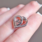 Strieborný prívesok srdce matka a dieťa