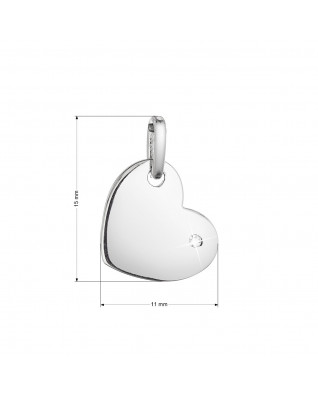 Strieborný prívesok lesklé srdiečko s drobným zirkónom
