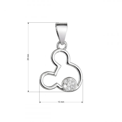 Strieborný prívesok myš Mickey