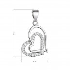 Strieborný prívesok prepletené srdcia