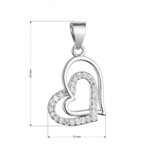 Strieborný prívesok prepletené srdcia
