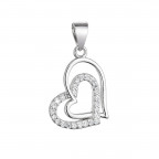 Strieborný prívesok prepletené srdcia