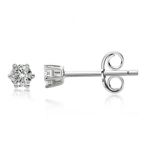 Strieborné náušnice s moissanitmi 3mm