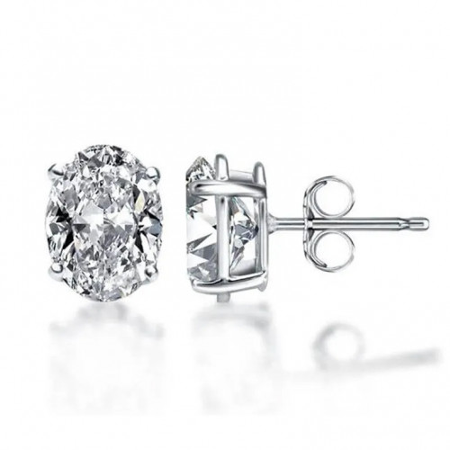 Strieborné náušnice s moissanitmi