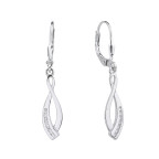 Strieborné visiace náušnice so zirkónmi