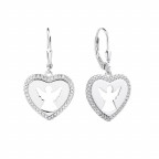 Strieborné náušnice srdca s anjelikmi
