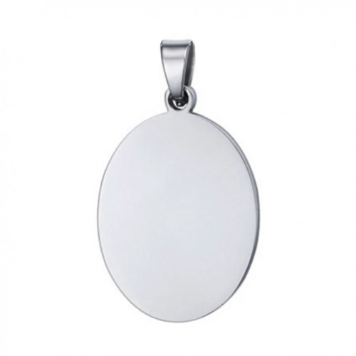 Oceľový prívesok - doštička ovál 14 x 24 mm