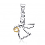 Strieborný prívesok anjelik so srdiečkom