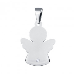 Oceľový prívesok anjelik so zirkónom
