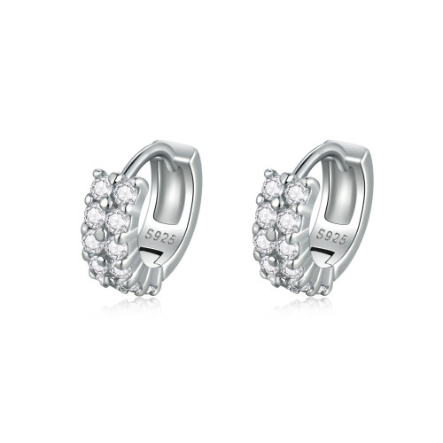 Strieborné náušnice krúžky so zirkónmi