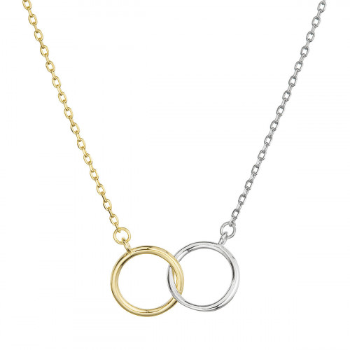 Pozlátený a strieborný náhrdelník s krúžkami