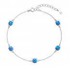 Strieborný náramok so syntetickými opálmi