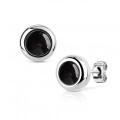 Oceľové náušnice Achát 8mm