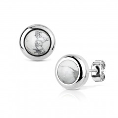 Oceľové náušnice Howlit 8mm