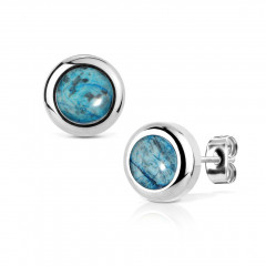 Oceľové náušnice Orchid Stone 8mm