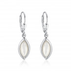 Strieborné visiace náušnice s perleťou