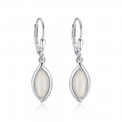 Strieborné visiace náušnice mesačný kameň