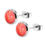 Oceľové náušnice s opálom 8 mm