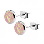 Oceľové náušnice, OPAL 6 mm