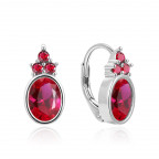Strieborné náušnice s rubínovými kameňmi