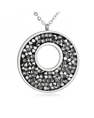 Oceľový náhrdelník s kryštálmi Crystals from Swarovski® MINT ALABASTER