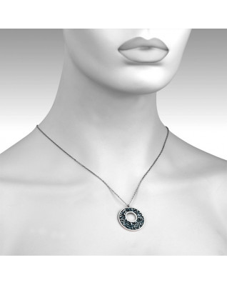 Oceľový náhrdelník s kryštálmi Crystals from Swarovski® MINT ALABASTER