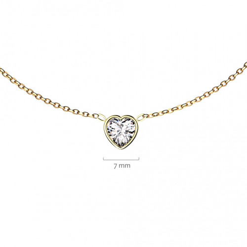 Pozlátený oceľový náhrdelník srdiečko