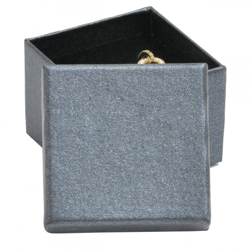 Malá darčeková krabička na prsteň kovovo čierna