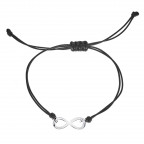 Čierny textilný náramok nekonečno