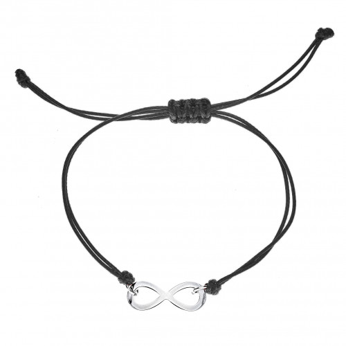 Čierny textilný náramok nekonečno