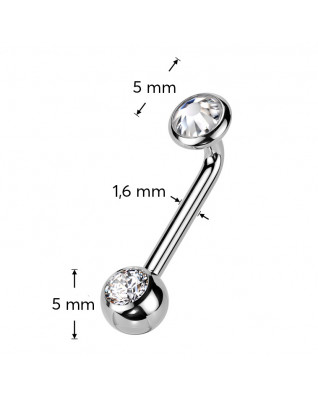 Christina piercing TITAN, číry kamienok