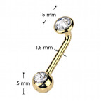 Christina piercing TITAN, číry kamienok