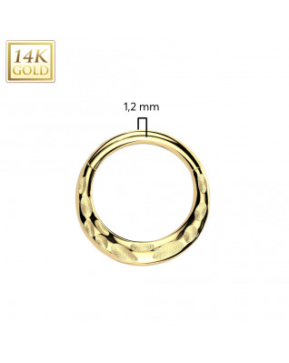 Zlatý piercing - segment kruh, Au 585/1000