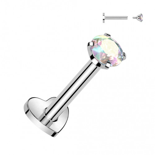 Piercing do brady TITAN, 1,2 x 6 mm, dúhový kameň