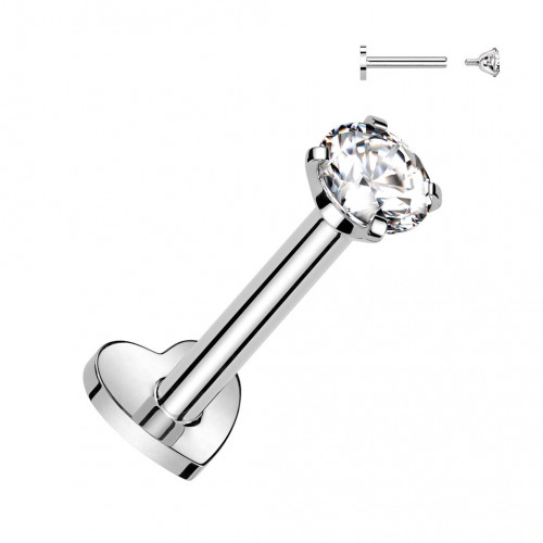 Piercing do brady TITAN, číry kameň