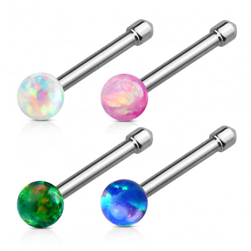 Piercing do nosa, gulička modrý opál
