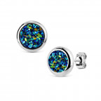 Oceľové náušnice DRUZY Blue Green