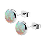 Oceľové náušnice, OPAL 6 mm