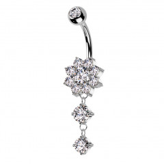 Visiaci piercing do pupku kytička