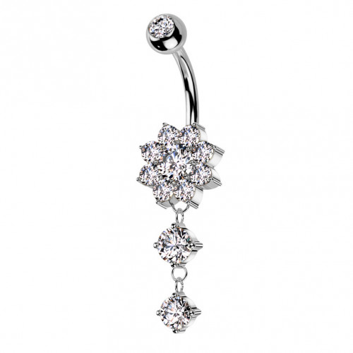 Visiaci piercing do pupku kytička
