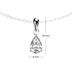 Oceľový náhrdelník slzička