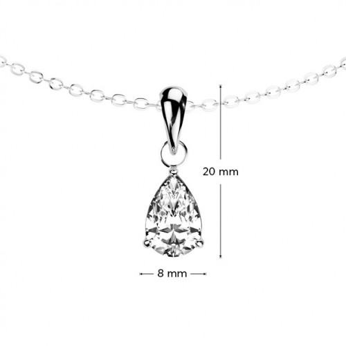 Oceľový náhrdelník slzička