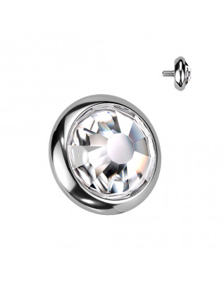 Náhradný kamienok k dermálu TITAN, závit 1,6 mm, 3mm, farba: číra