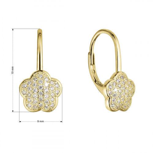 Pozlátené strieborné náušnice kvietky