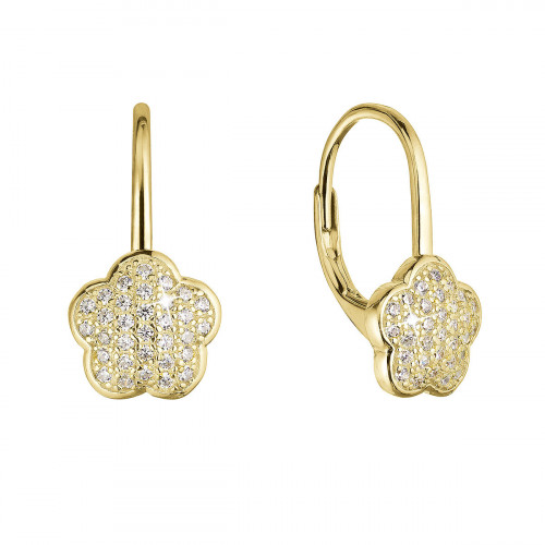 Pozlátené strieborné náušnice kvietky