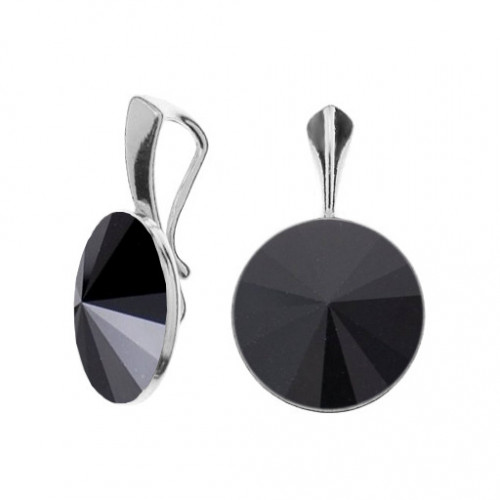 Strieborný prívesok Crystals from Swarovski, Jet Black