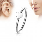 Piercing do nosa/ucha kruh so srdiečkom