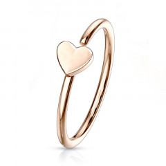 Pozlátený piercing do nosa/ucha kruh so srdiečkom