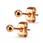 Oceľové náušnice - guličky pozlátené